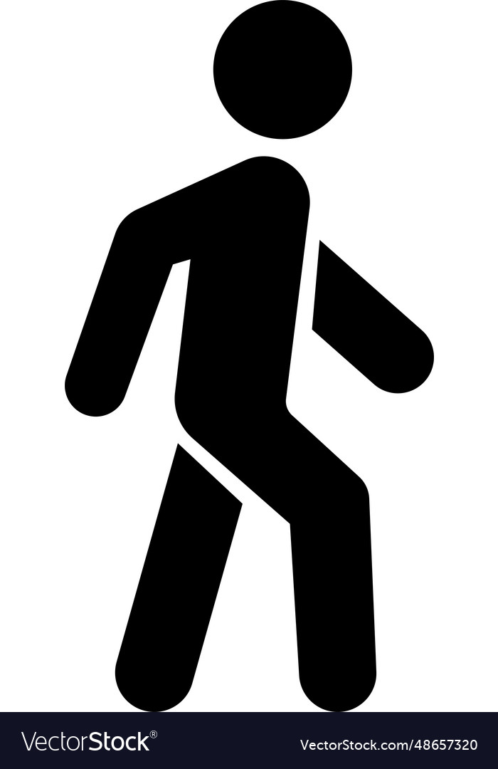 A person walking or walk sign flat walking man Vector Image