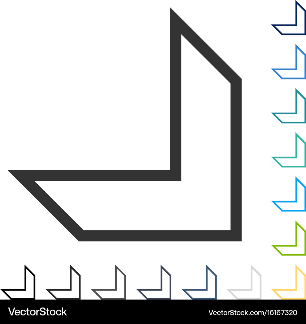 Arrowhead right down icon Royalty Free Vector Image