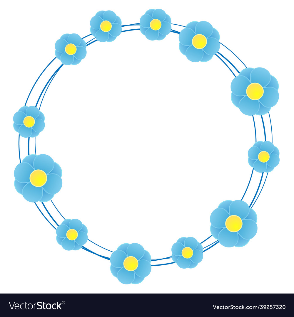 Blue flower with circle on white background Vector Image Blue flower with circle on white background