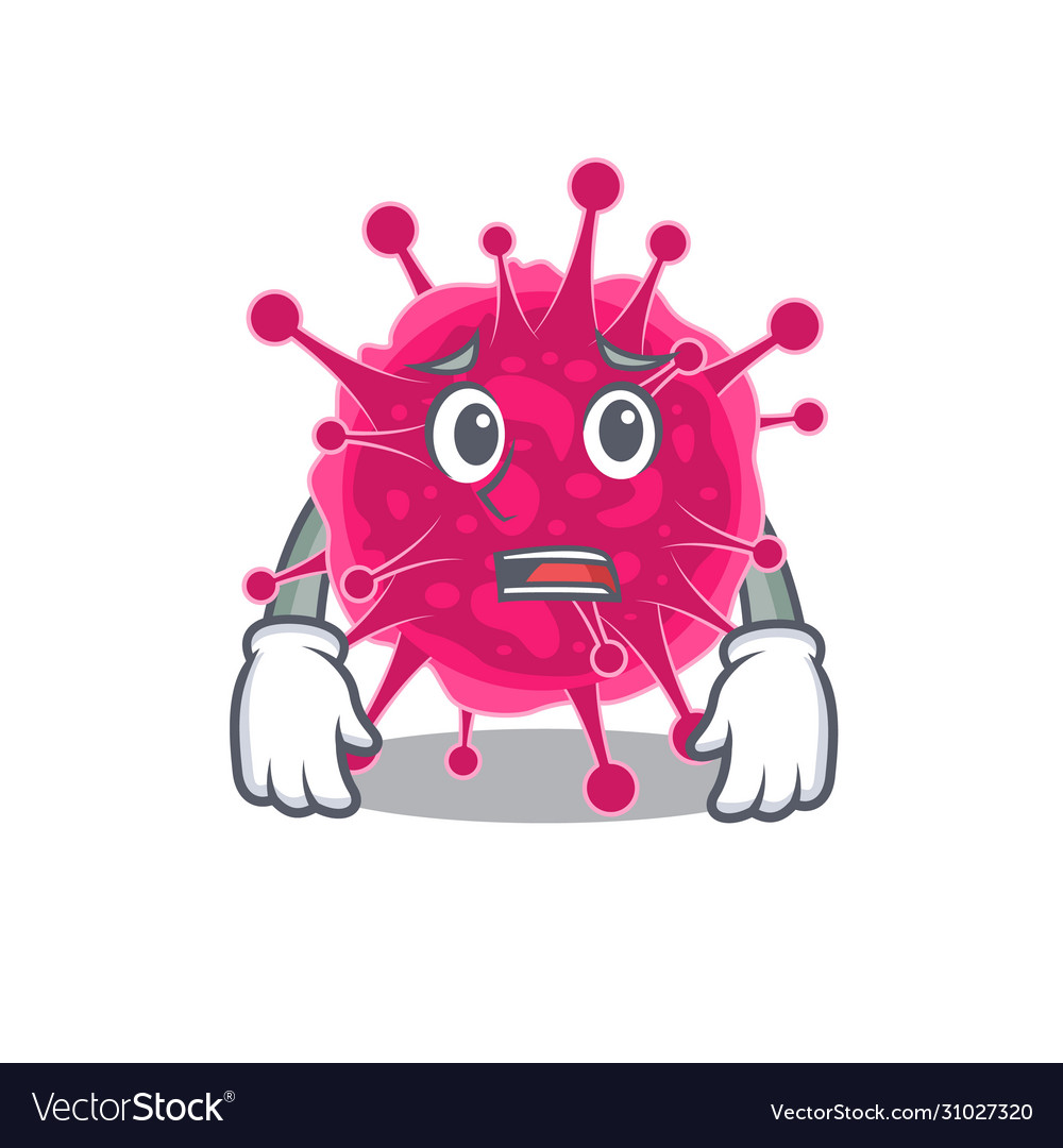 Cartoon picornaviridae showing worried face Vector Image