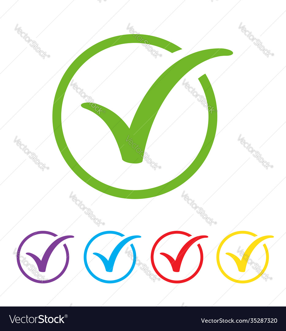 Check mark icons flat for web and mobile