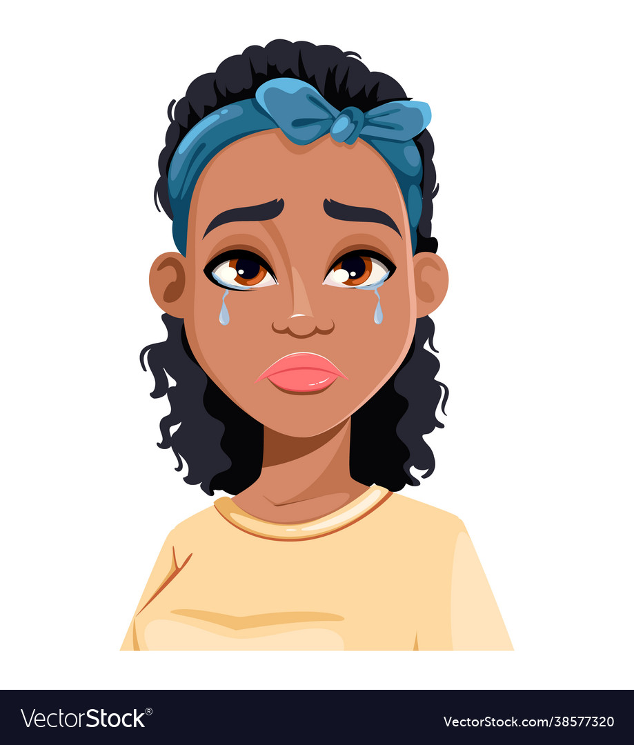 Face expression african american woman Royalty Free Vector