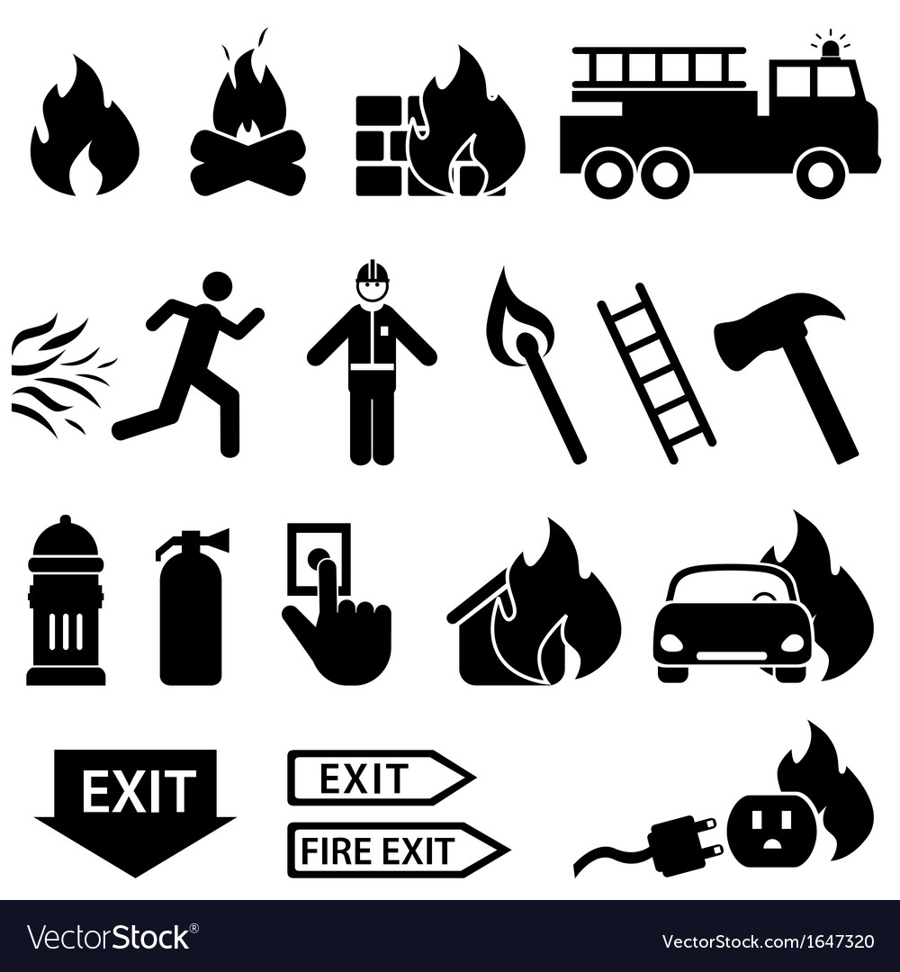 Fire Safety Icons Collection