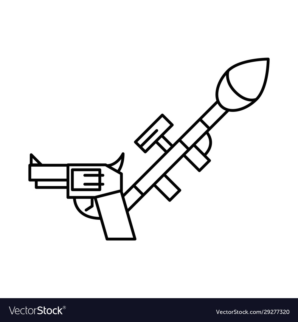 Gun military force with rocket launcher Royalty Free Vector