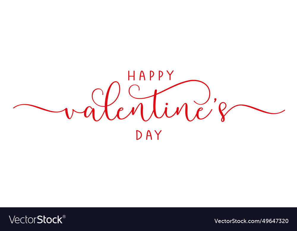 Happy valentines day elegant brush calligraphy Vector Image