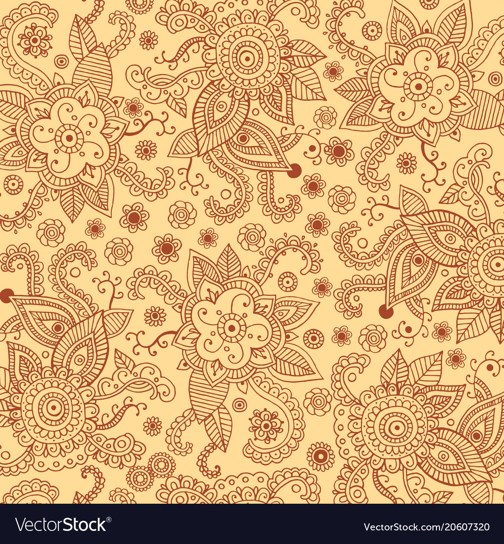 Henna mehndi patten bagkround for print design Vector Image