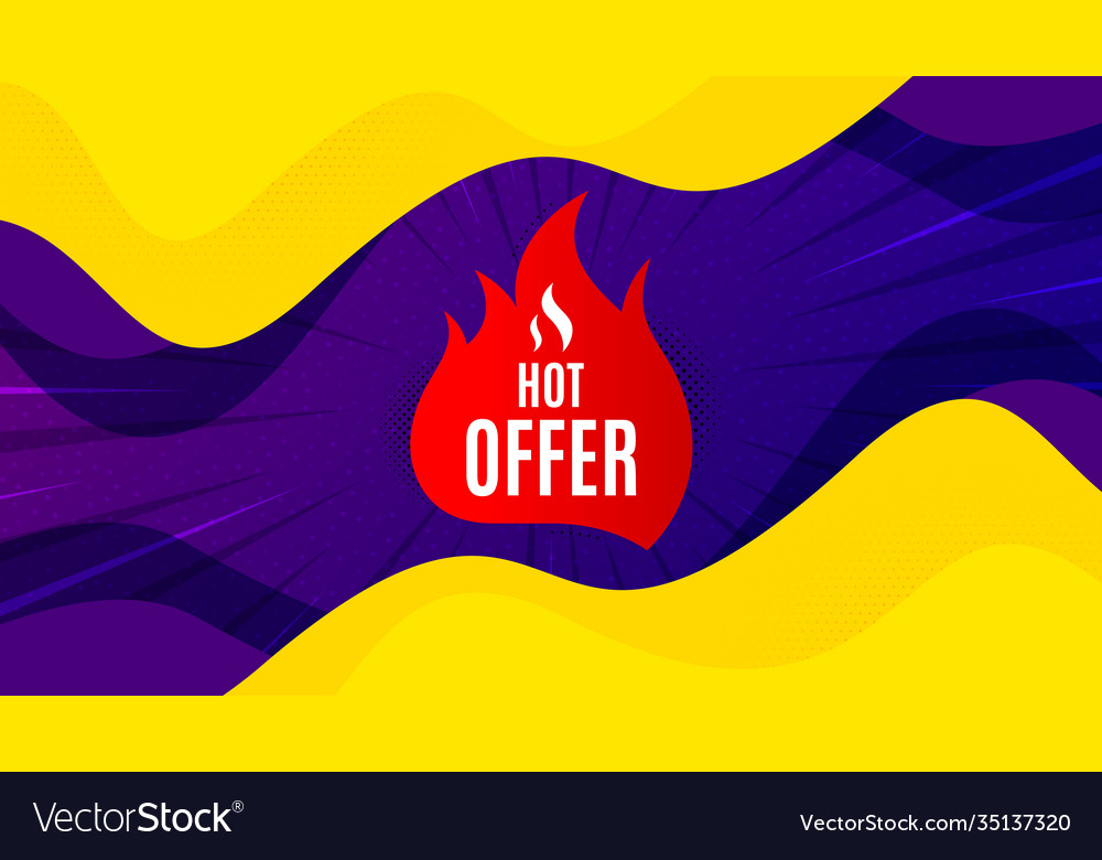 Hot offer banner discount sticker shape