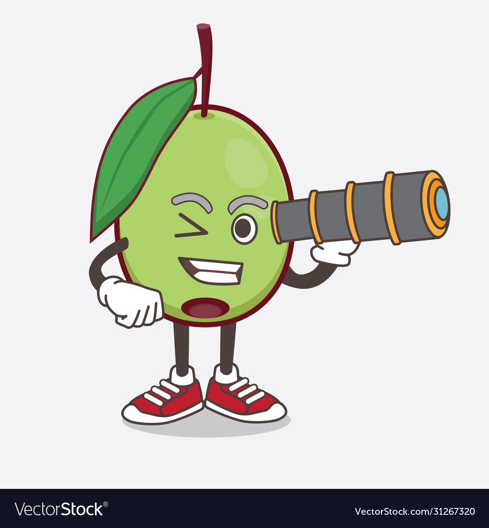 Olive fruit cartoon mascot character using vector image Olive fruit cartoon mascot character using