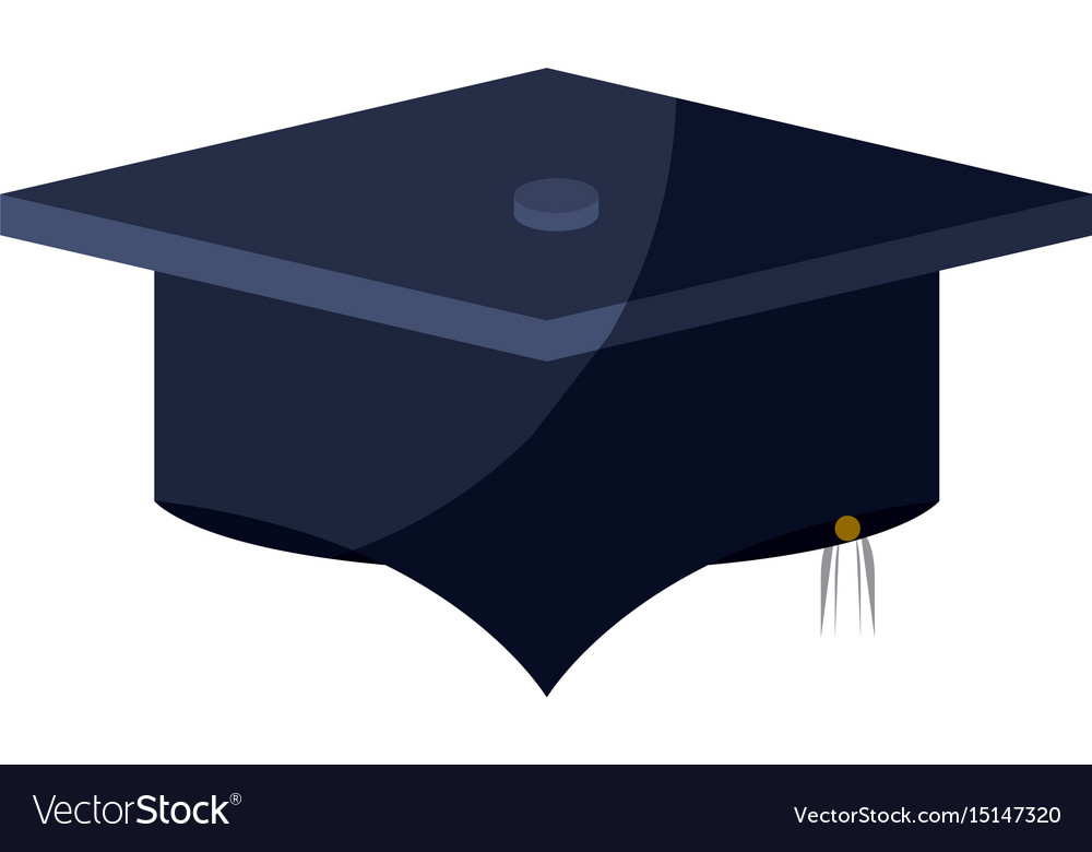 Realistic colorful shading image graduation cap Vector Image