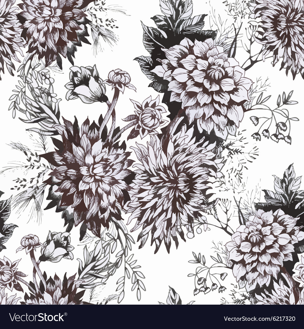 Seamless pattern with beautiful flowers