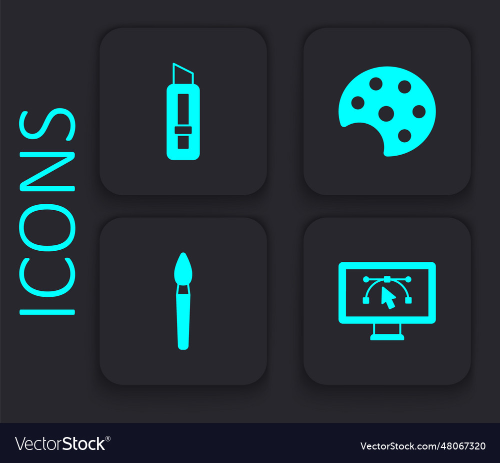 Set computer with design program stationery knife