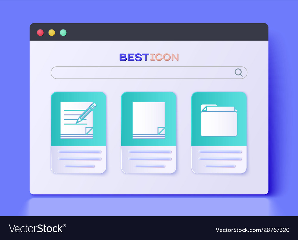 Set file document blank notebook and pencil