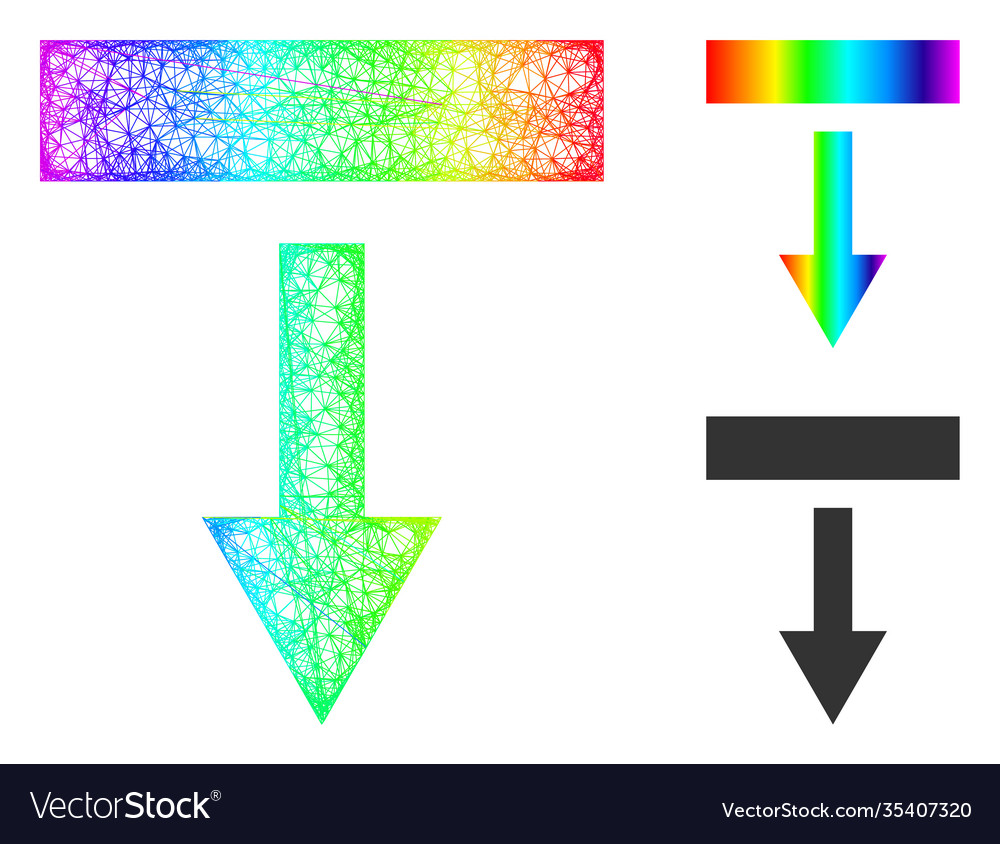 Spectral linear gradient pull down icon vector image Spectral linear gradient pull down icon