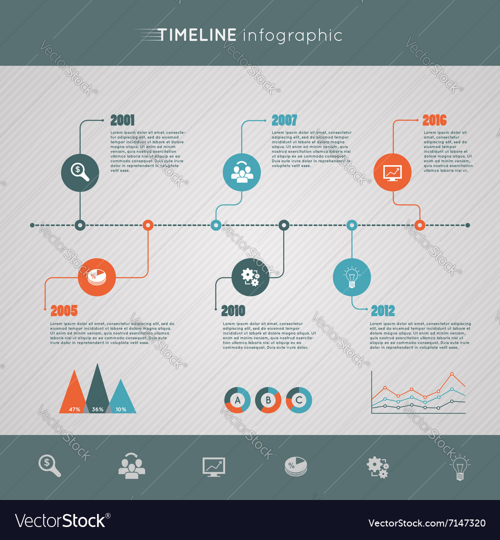 Timeline flat infographic Royalty Free Vector Image