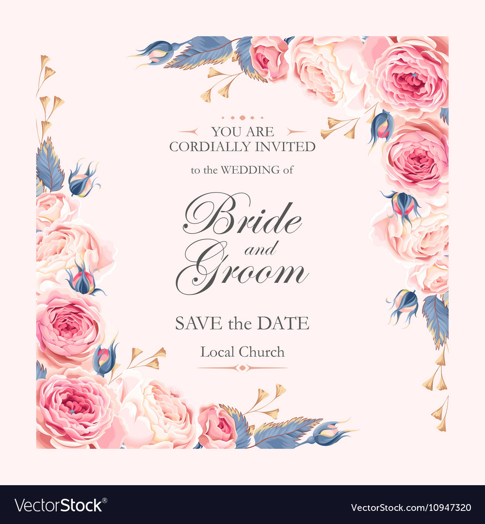 Vintage wedding invitation Royalty Free Vector Image