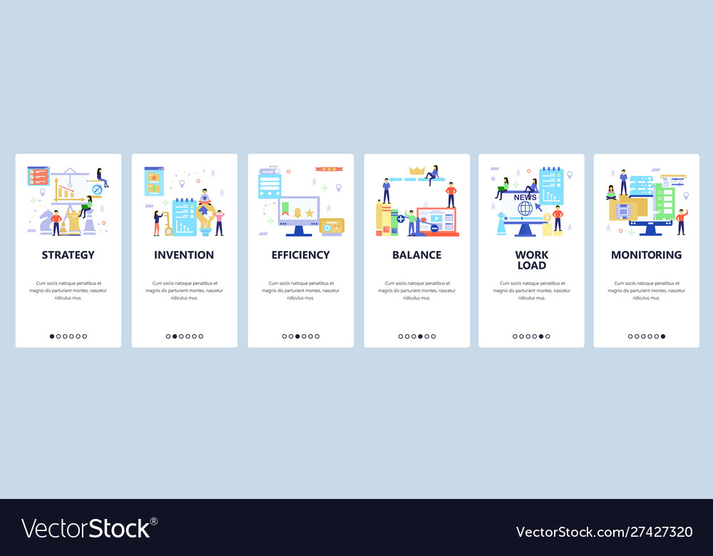 Website and mobile app onboarding screens