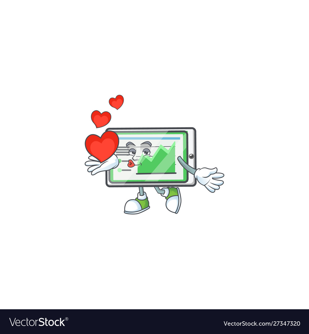 With heart up chart horizontal table shape