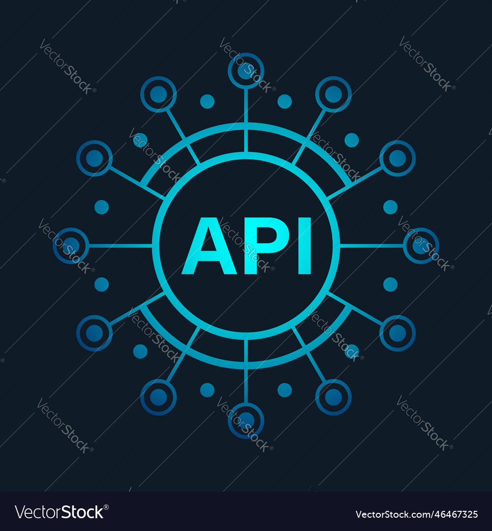 Api icon in flat style software integration