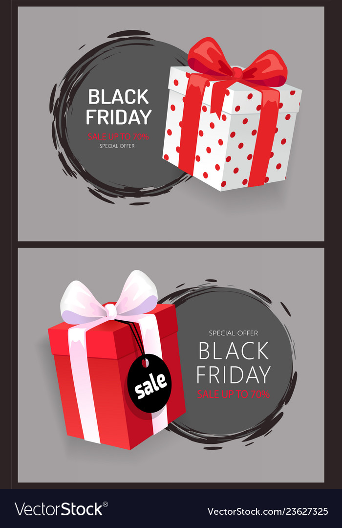 Black friday sale 3d gift boxes with price tags