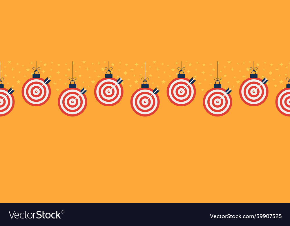 Christmas target dash seamless horizontal pattern vector image Christmas target dash seamless horizontal pattern