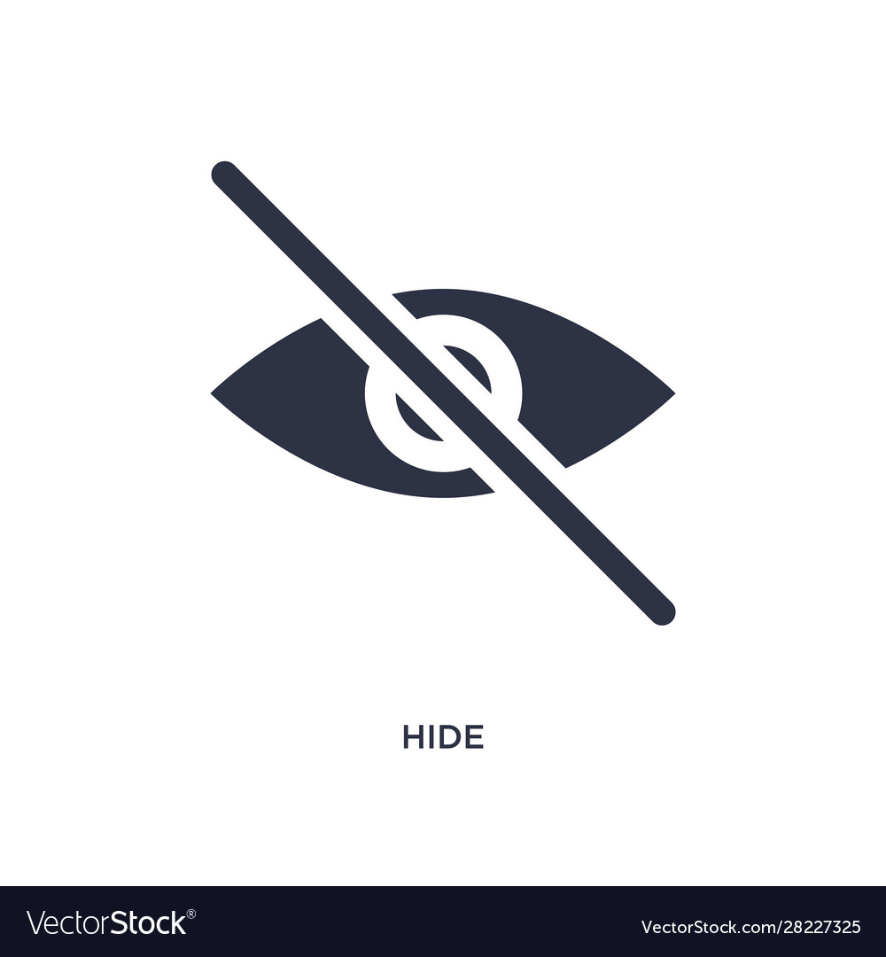 Hide icon on white background simple element from