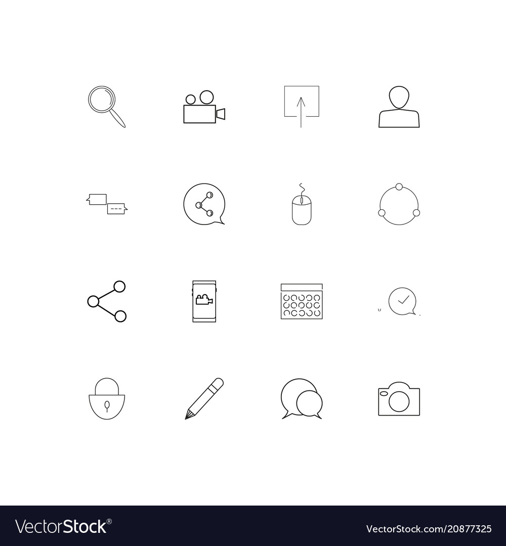 Interface linear thin icons set outlined simple