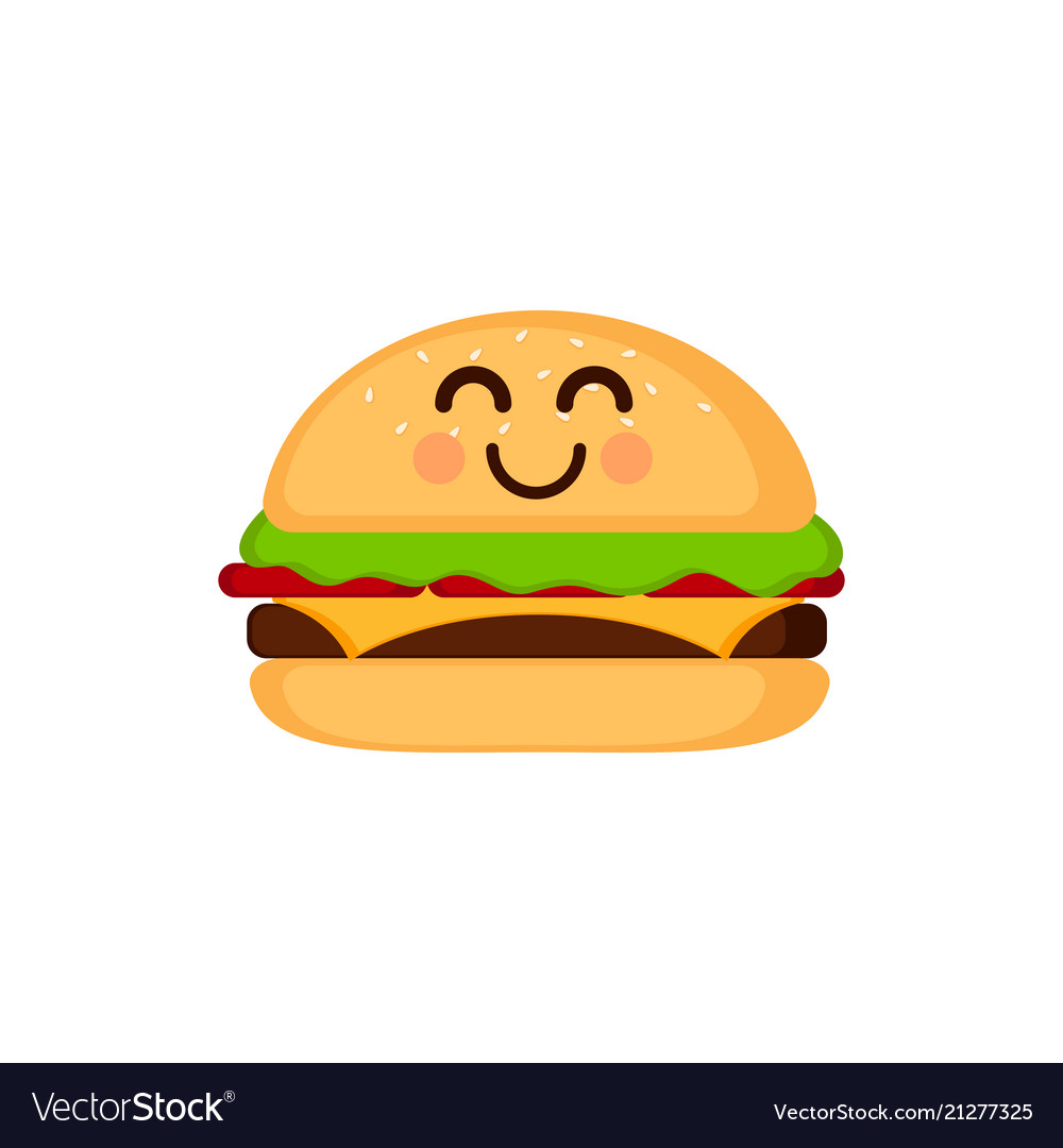 Isolated happy burger emote