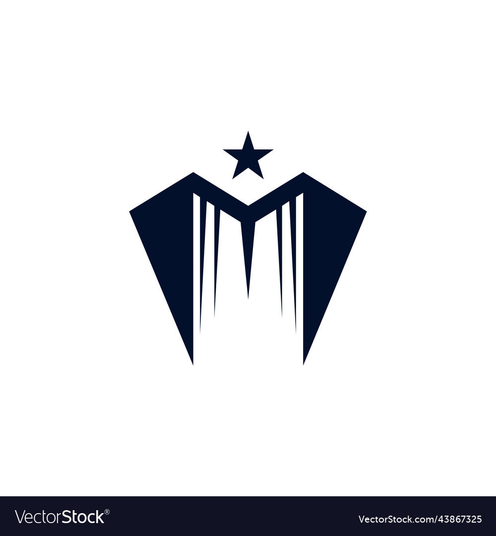 Letter m building star logo icon