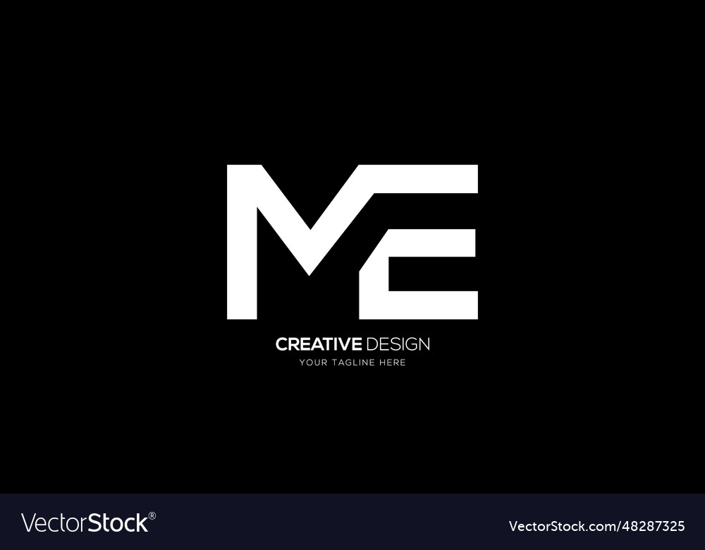 Letter m e creative design logo