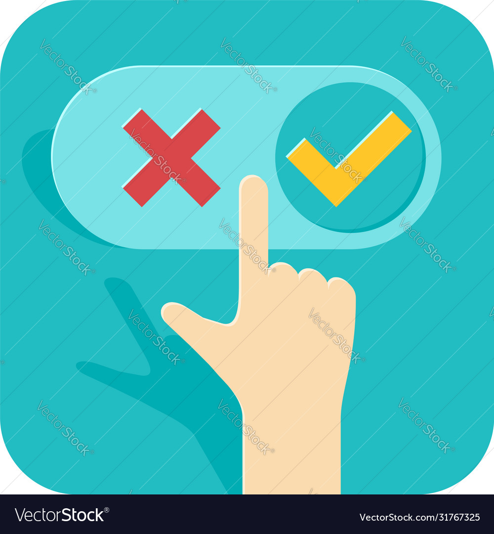 Making Decision Concept Right Or Wrong Choosing Vector Image