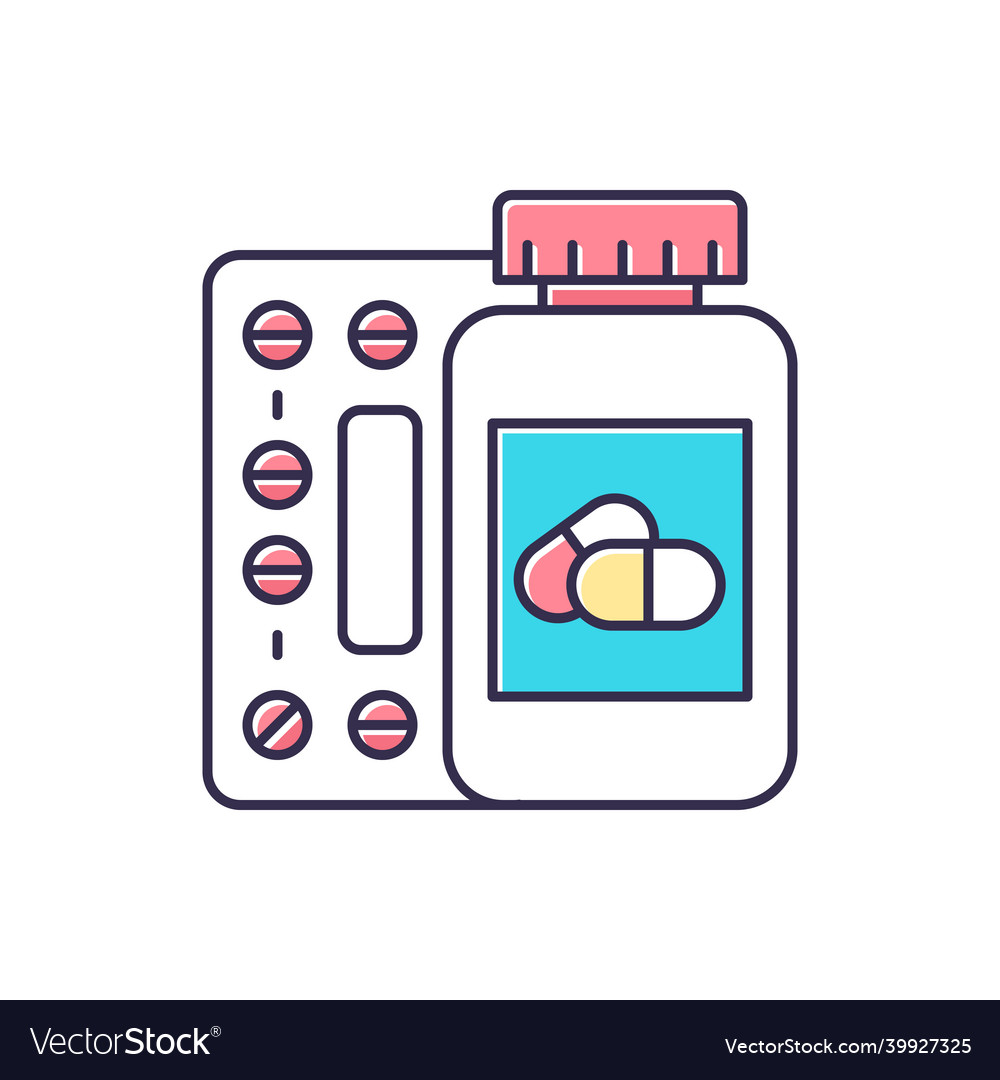 Pills in Bottle Medical Icon