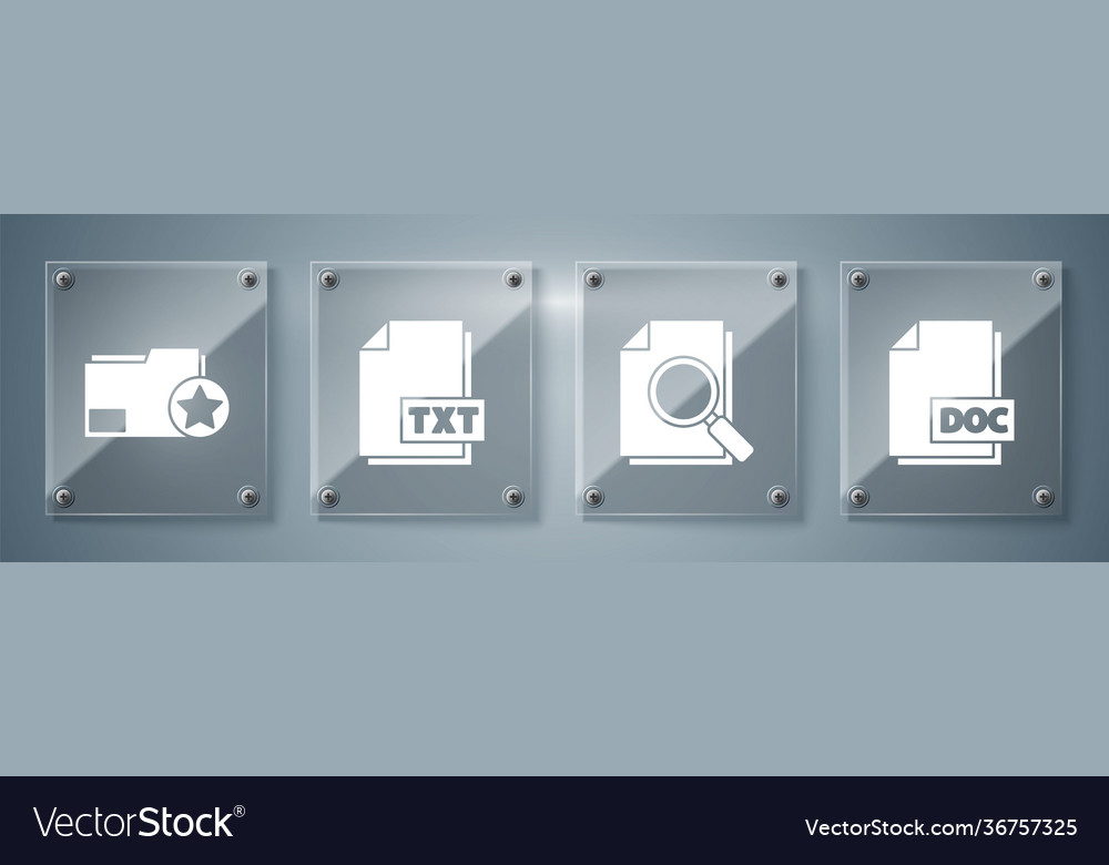 Set doc file document with search txt vector image Set doc file document with search txt