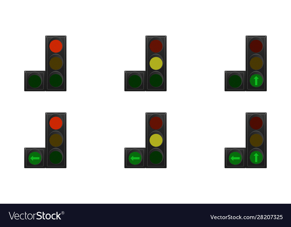 Set traffic lights Royalty Free Vector Image - VectorStock