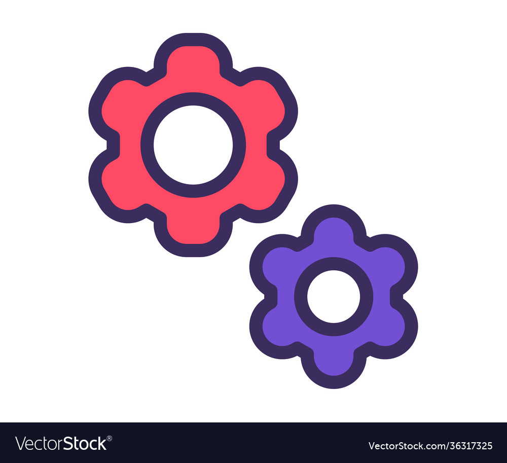 Setting configuration cog single isolated icon vector image Setting configuration cog single isolated icon