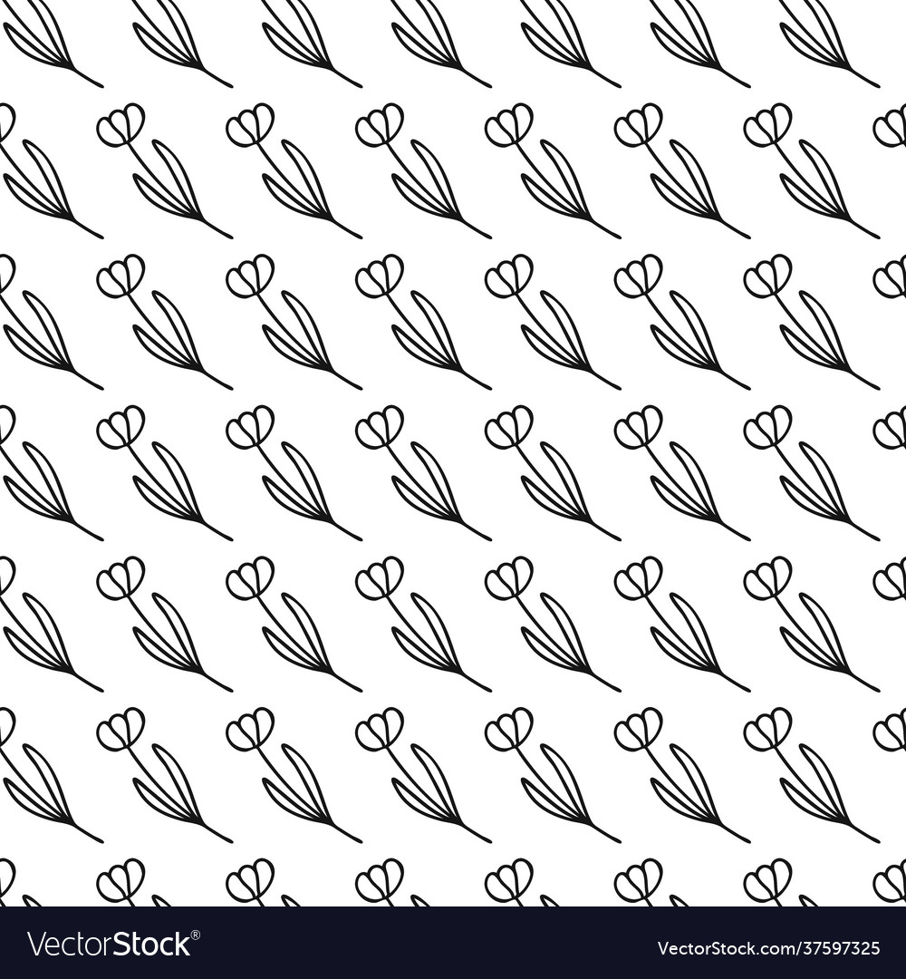 Simple combinable seamless patterns tulip flower