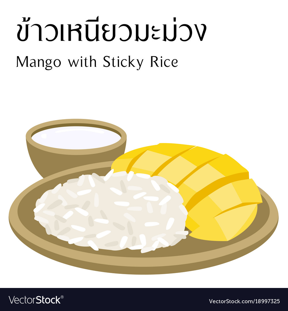 Thai food mango with sticky rice