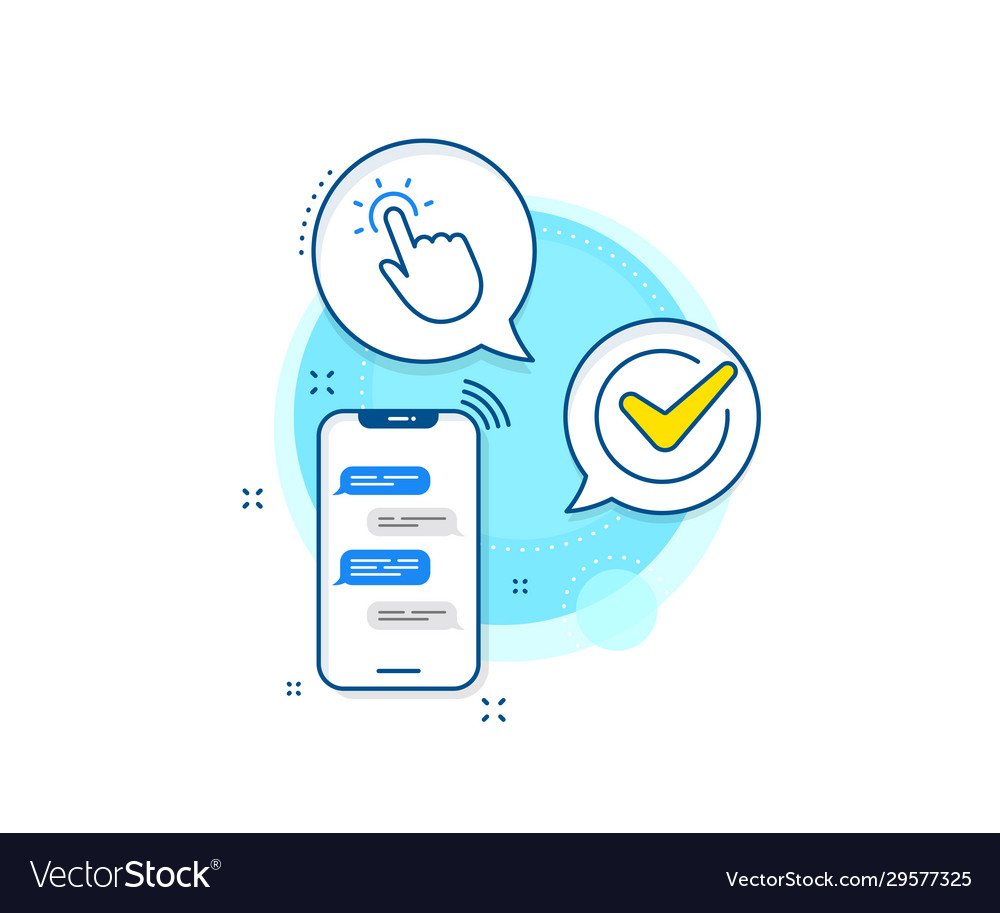 Touchpoint line icon click here sign Royalty Free Vector