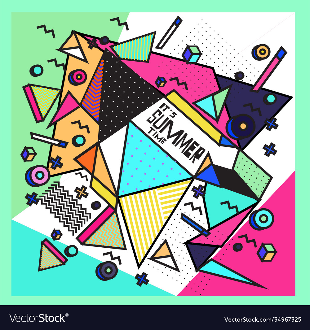Triangle geometric forms for summer design event Vector Image Triangle geometric forms for summer design event
