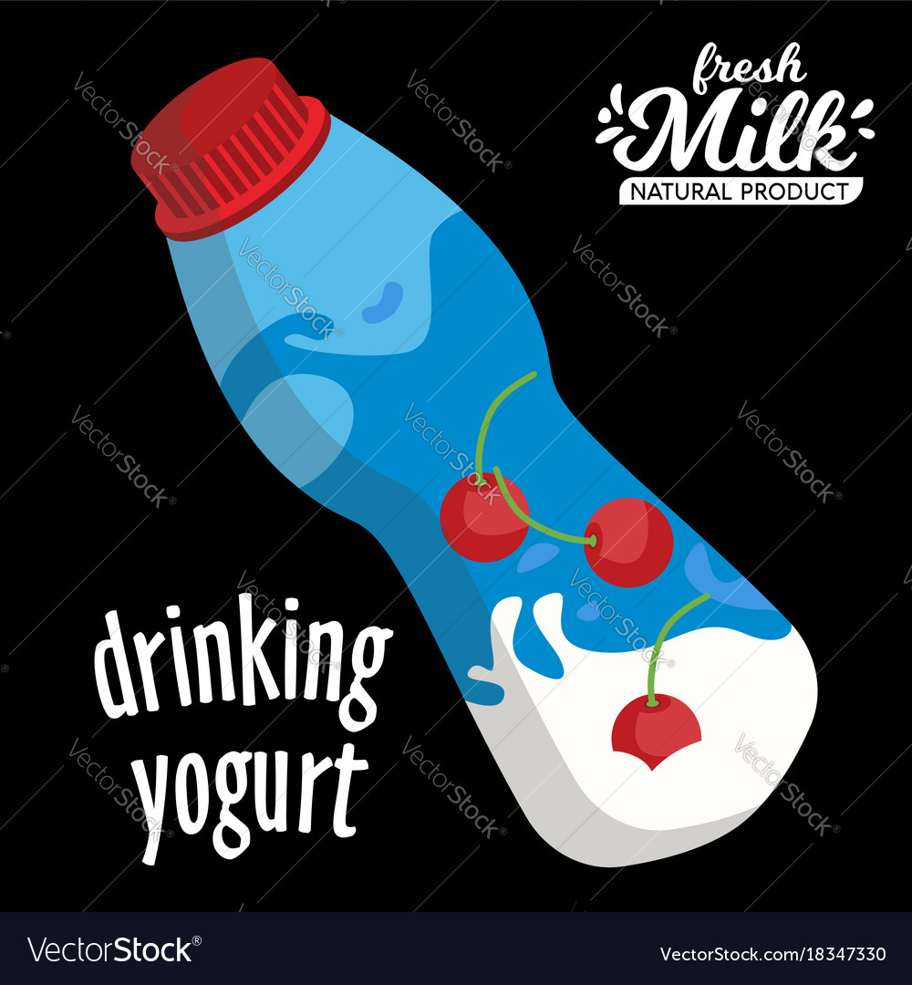 Bottle of yogurt milk plastic