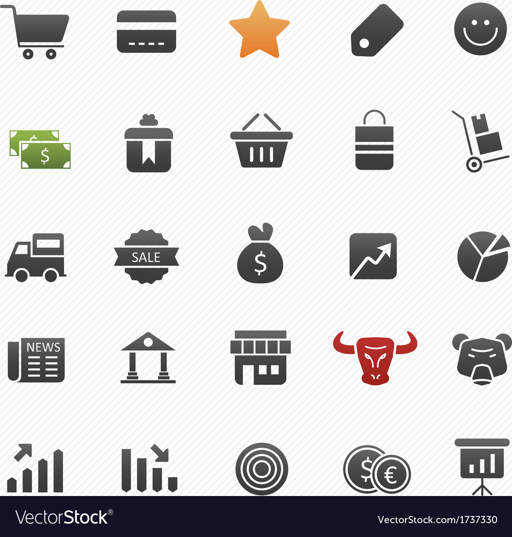 Business- und Shopping-Symbol-Set