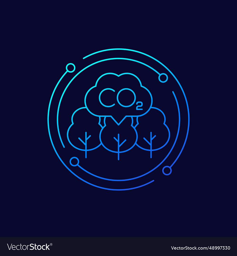 Carbon offset icon co2 emissions reduction Vector Image