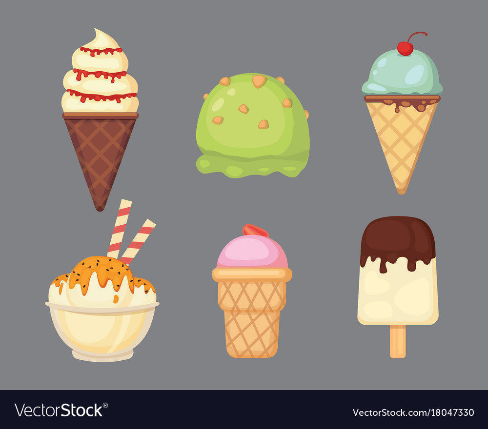 Collection of cartoon ice cream