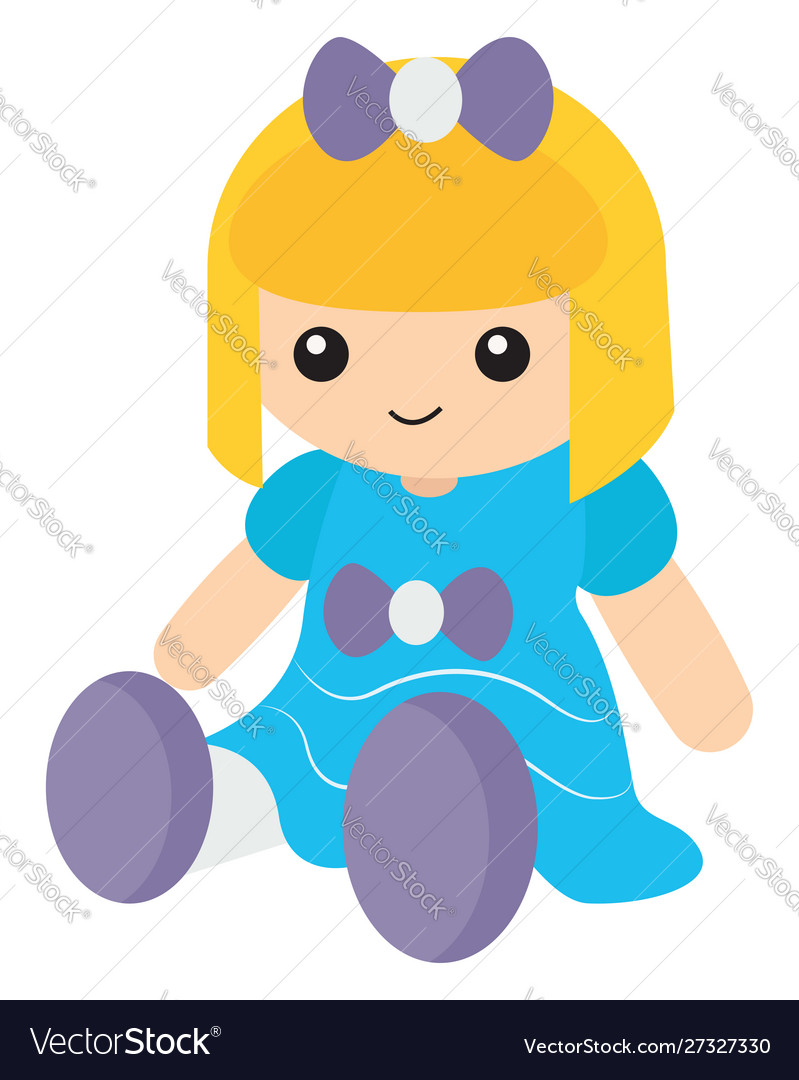 Doll toy on white background