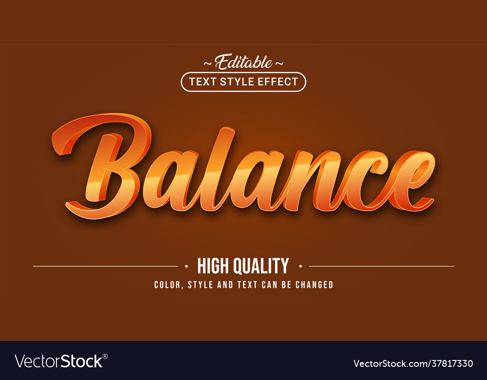 Editable text style effect - balance vector image Editable text style effect - balance