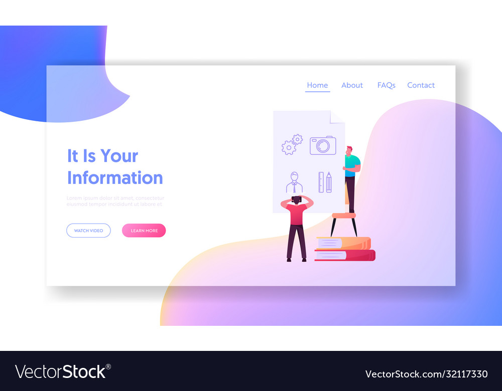 Espionage info coding and encryption landing page vector image Espionage info coding and encryption landing page