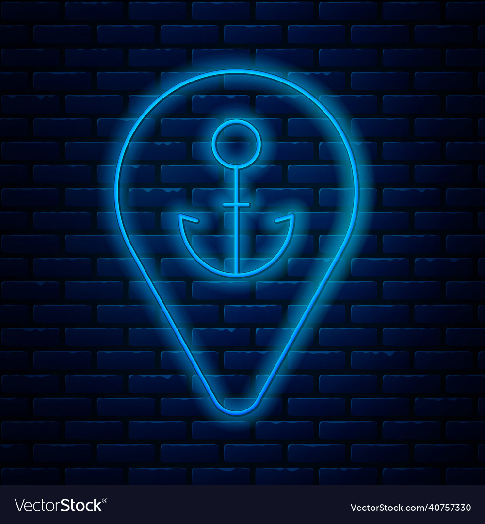 Glowing Neon Linienplaner mit Anker-Ikone vector image Glowing Neon Linienplaner mit Anker-Ikone