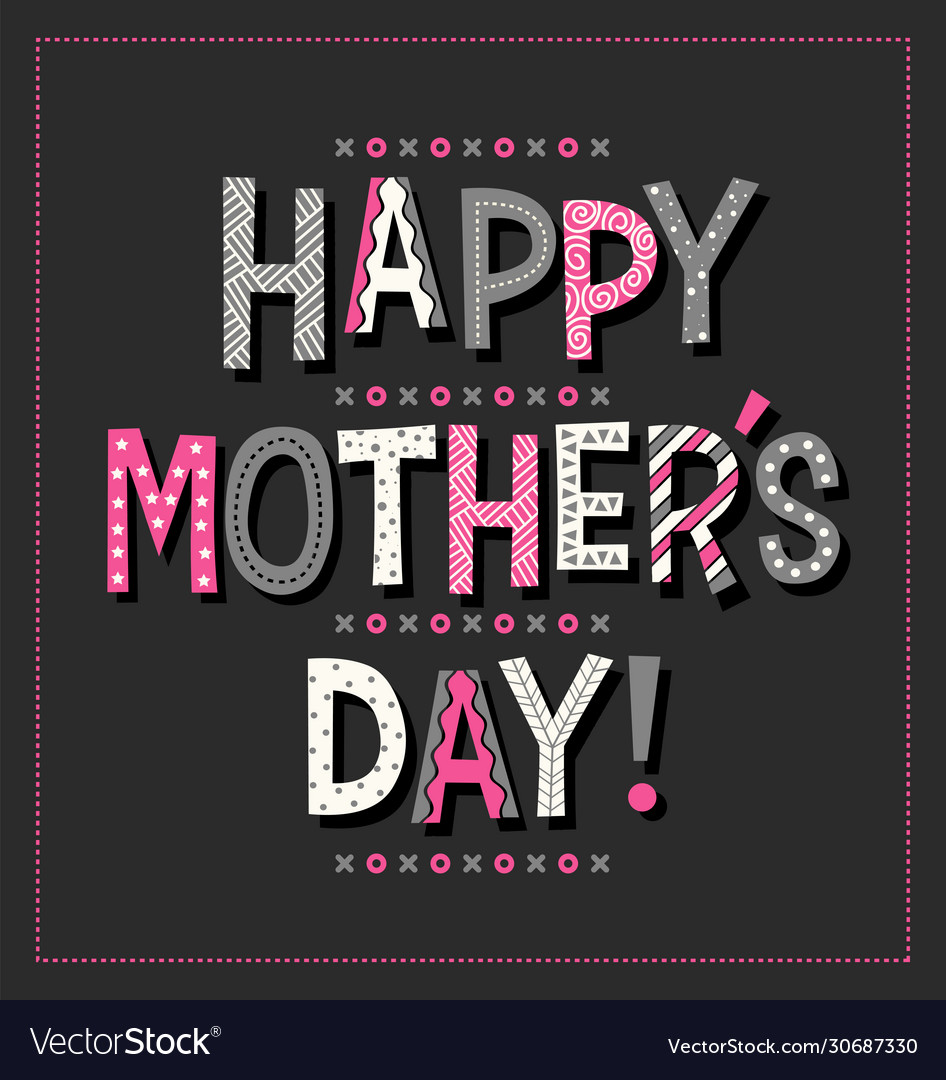 Happy mothers day in doodle letters Royalty Free Vector