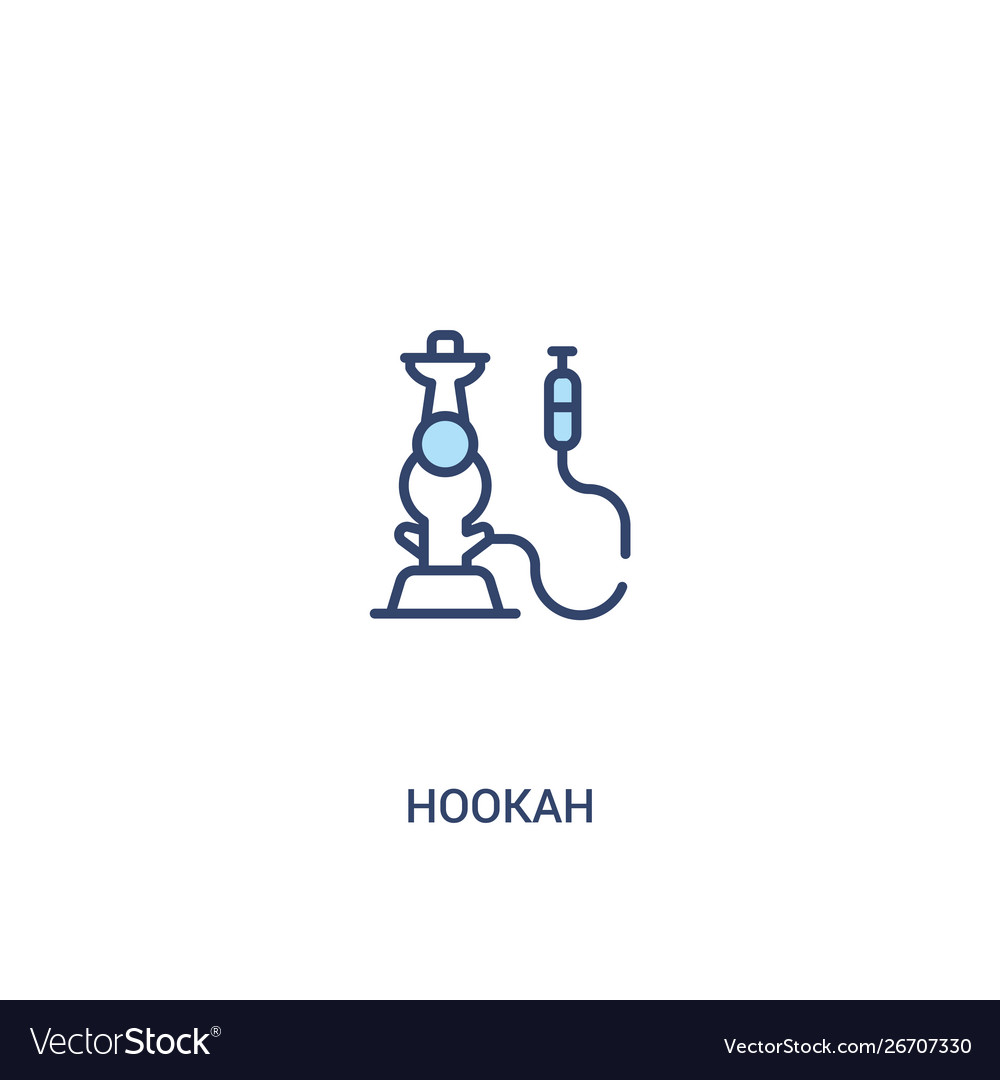 Hookah concept 2 colored icon simple line element