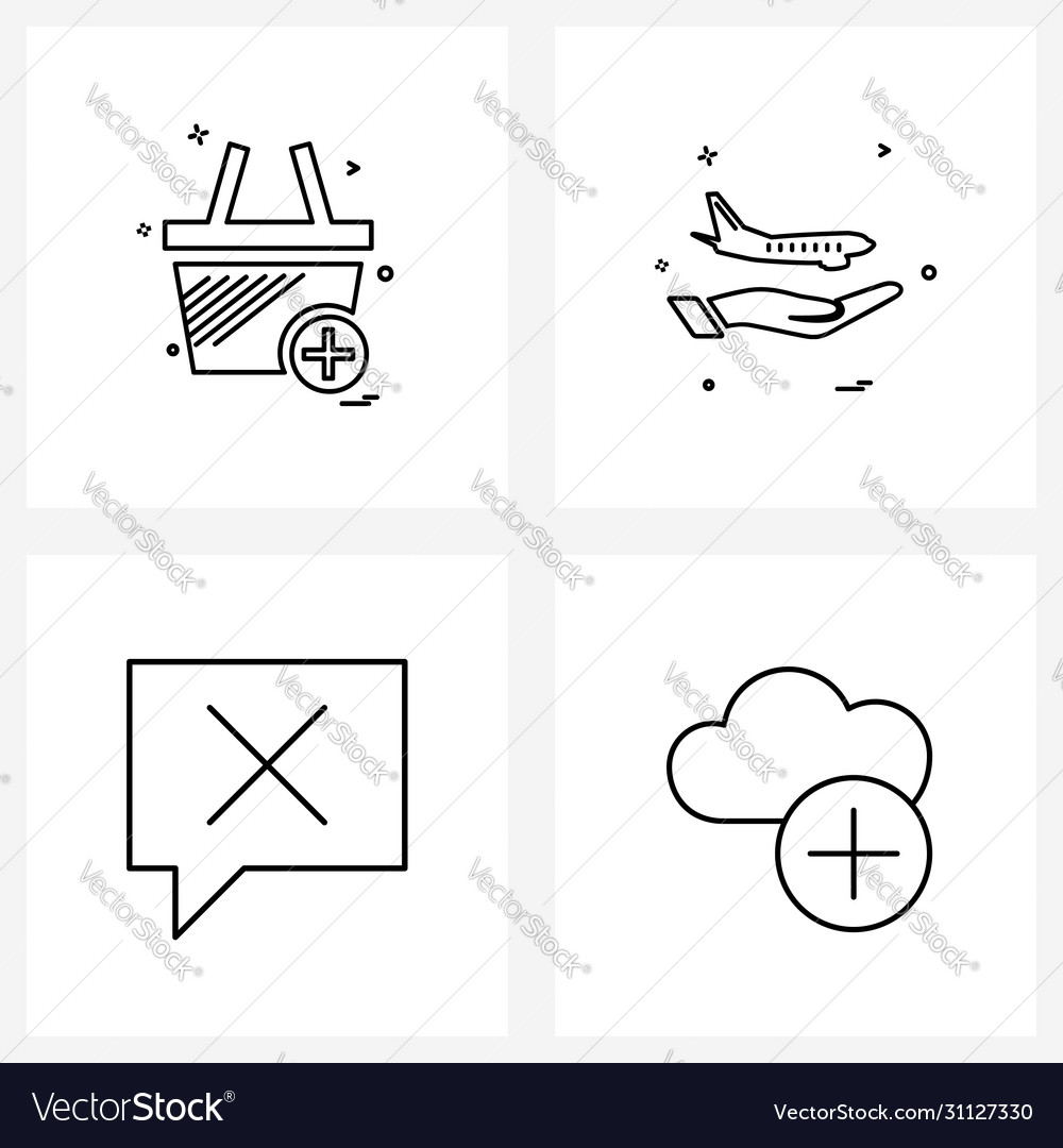 Isolated symbols set 4 simple line icons