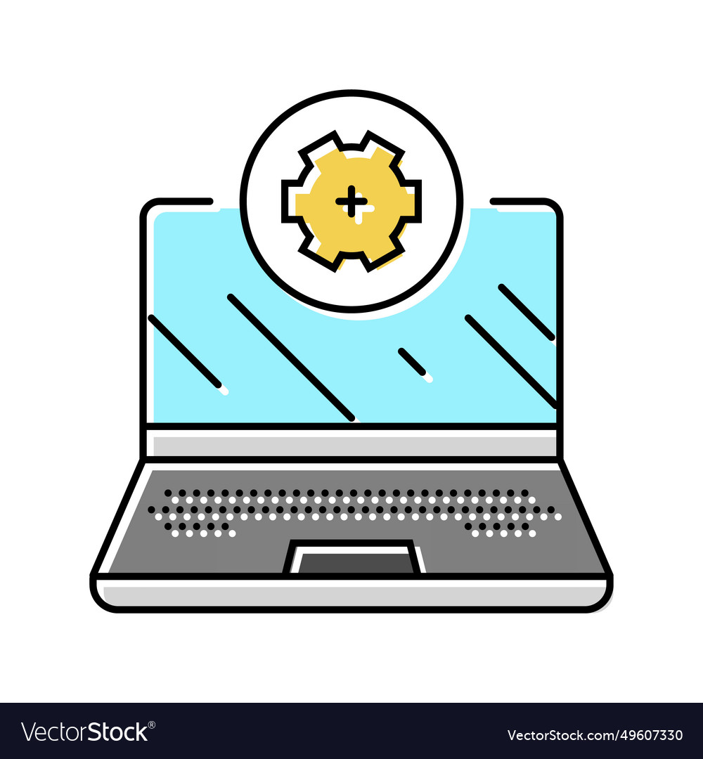 Laptop maintenance repair computer color icon